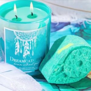 NEW Fragrant Jewels Dreamcatchers Candle & Bath Bomb RARE Gift Set Ring Size 8